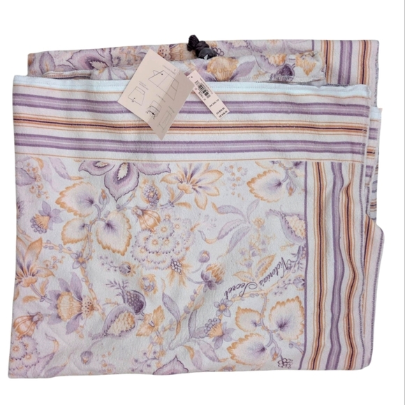 NWT Victoria's Secret Striped Purple and Gold Backpack Beach Towel Cotton - Picture 4 of 8